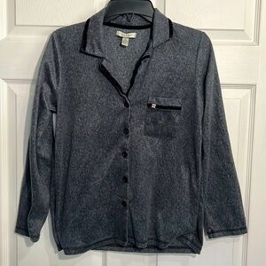 Nicole Miller Women’s Pajama Top - Size Medium - Gray Long Sleeves
